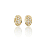 Gump's Signature Pavé Diamond Concave Oval Earrings