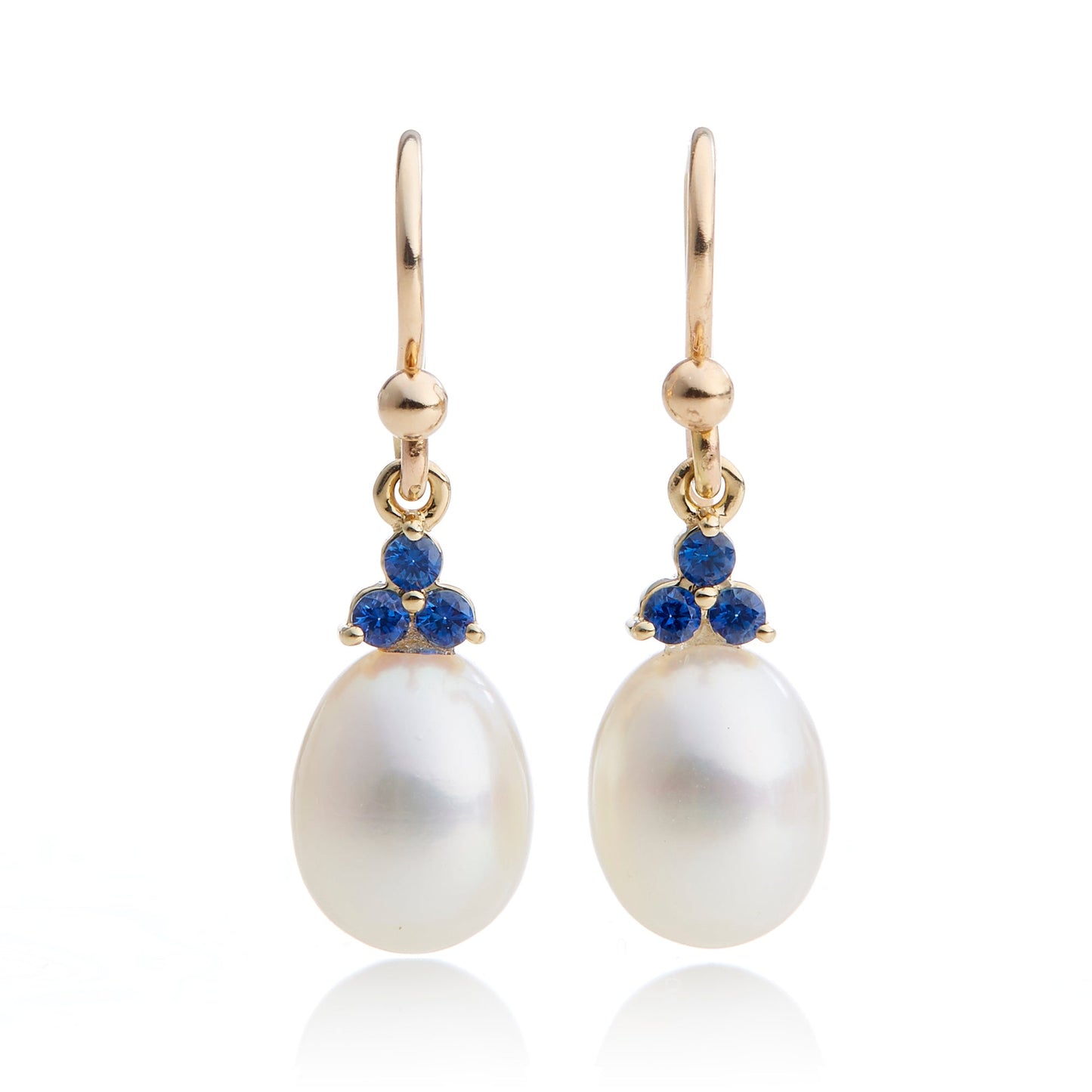 Gump's Signature Madison Drop Earrings in Pearls & Sapphires