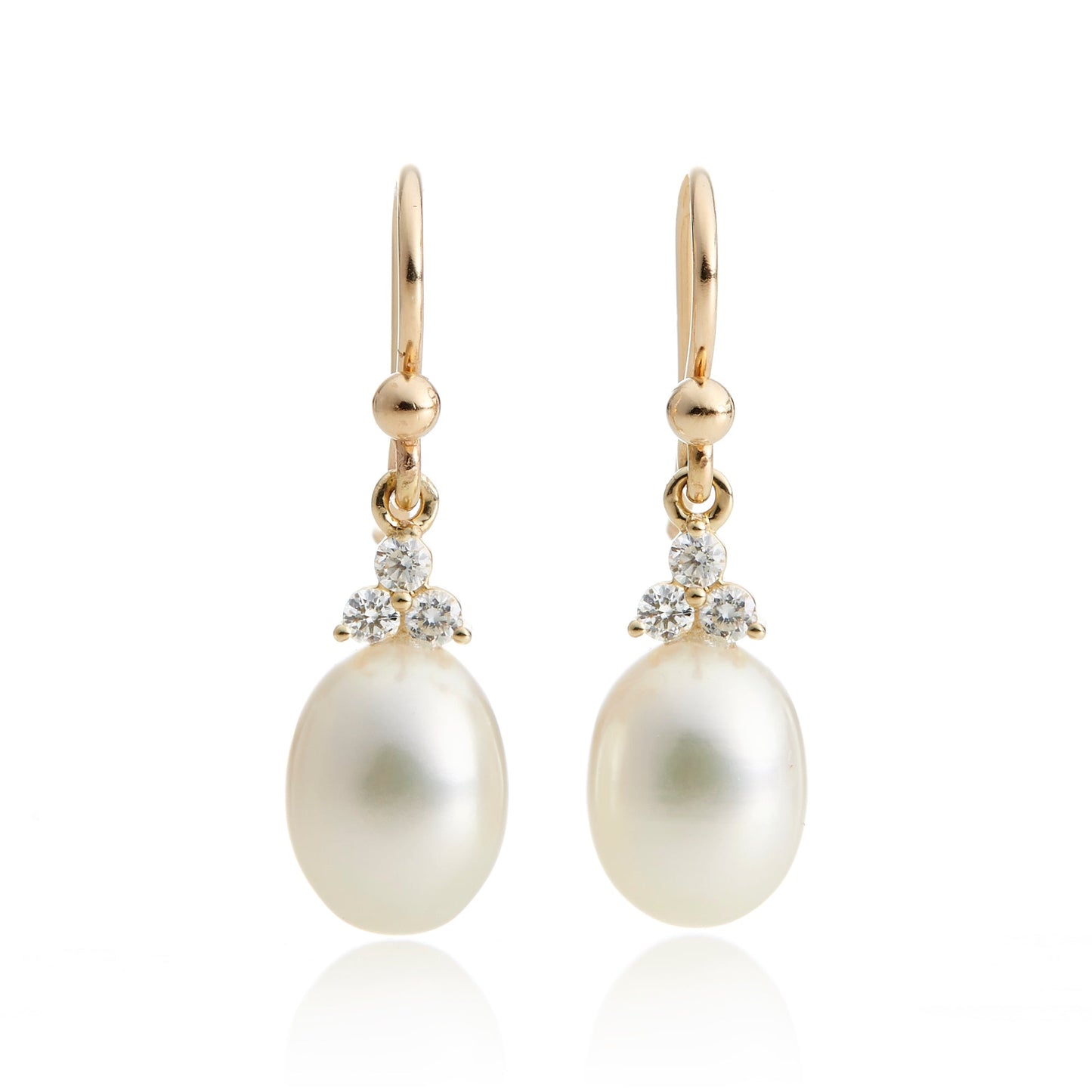 Gump's Signature Madison Drop Earrings in Pearls & Diamonds