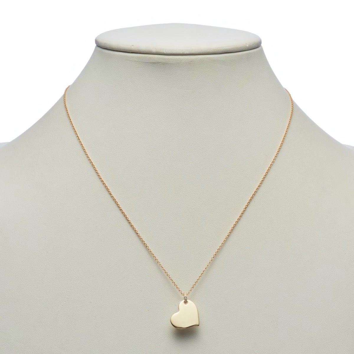 Gold Heart & Diamond Pendant Necklace
