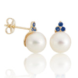 Madison Earrings in Pearls & Sapphires