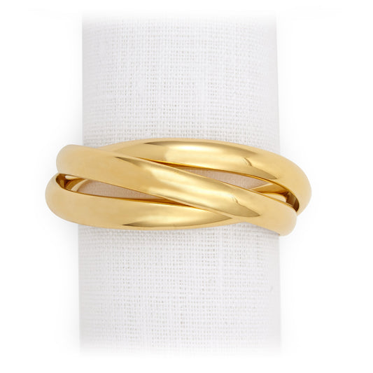 L'Objet Triple Napkin Rings, Set of 4 Gold