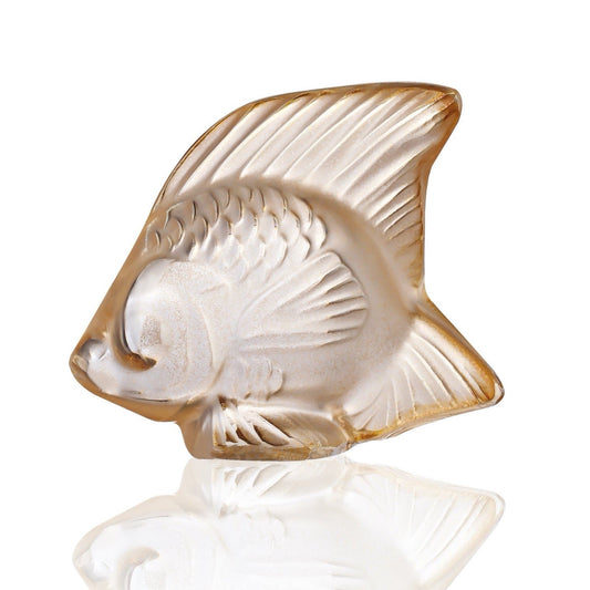 Lalique Crystal Fish, Gold Luster