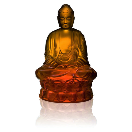 Lalique Crystal Buddha, Amber