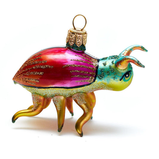 Pink & Aqua Beetle Ornament
