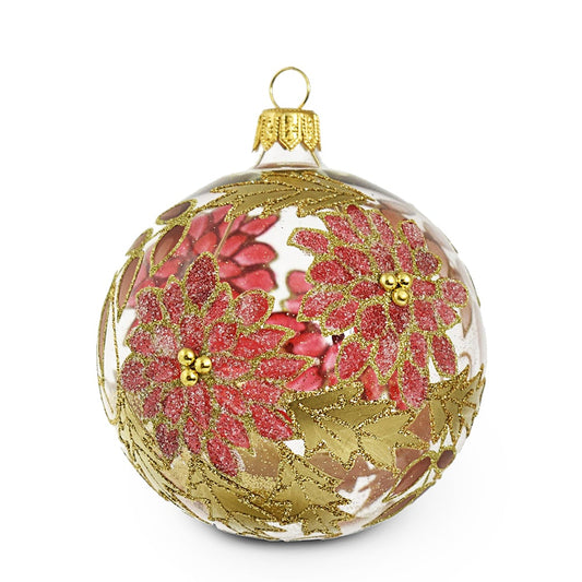 Red & Gold Poinsettia Ornament