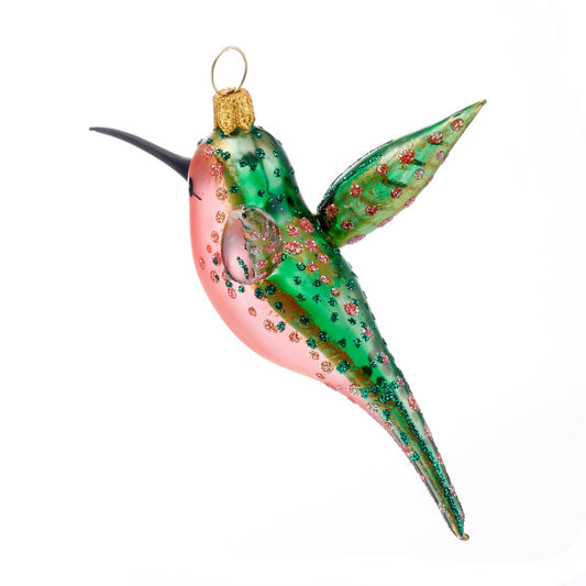 Green & Pink Hummingbird Ornament