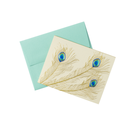 Paula Skene Peacock Trio Note Cards, Set of 6