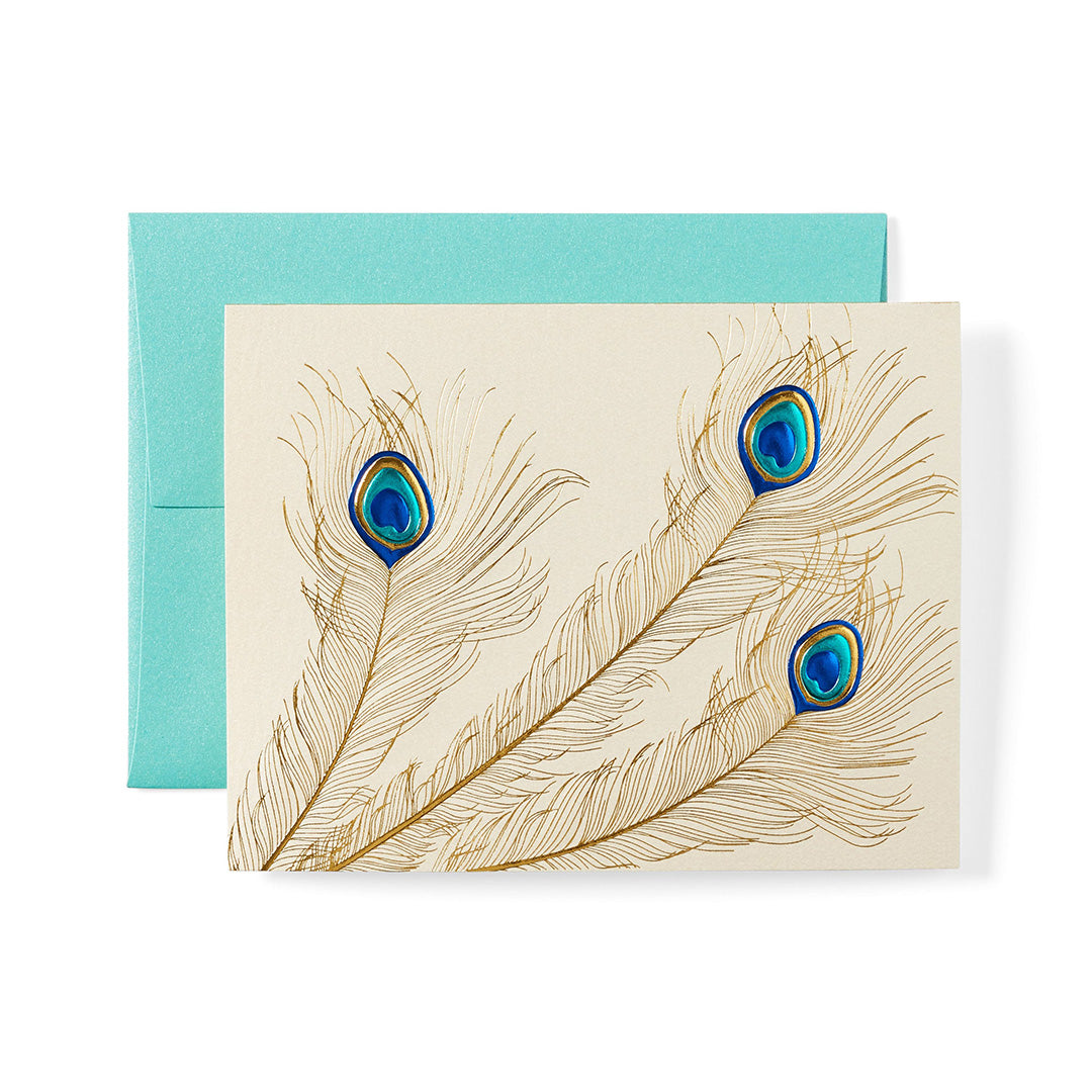 Paula Skene Peacock Trio Note Cards, Set of 6