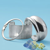Silver Small Crescent Moonface Bangle