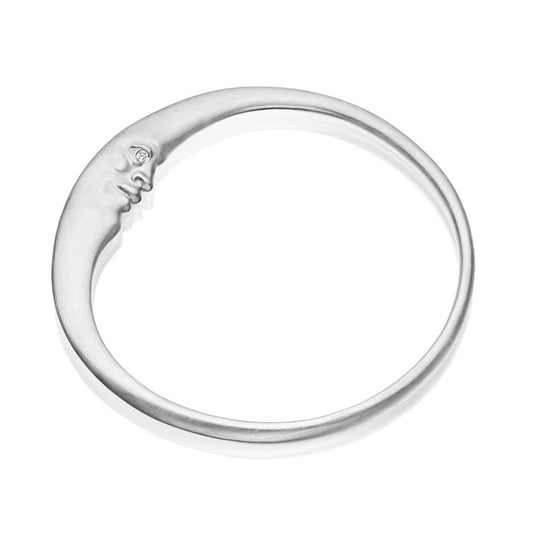 Anthony Lent Silver Crescent Moon Bangle