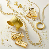 Gold & Diamond Oval Link Long Necklace