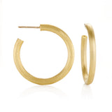 Brushed Gold Hoop Earrings
