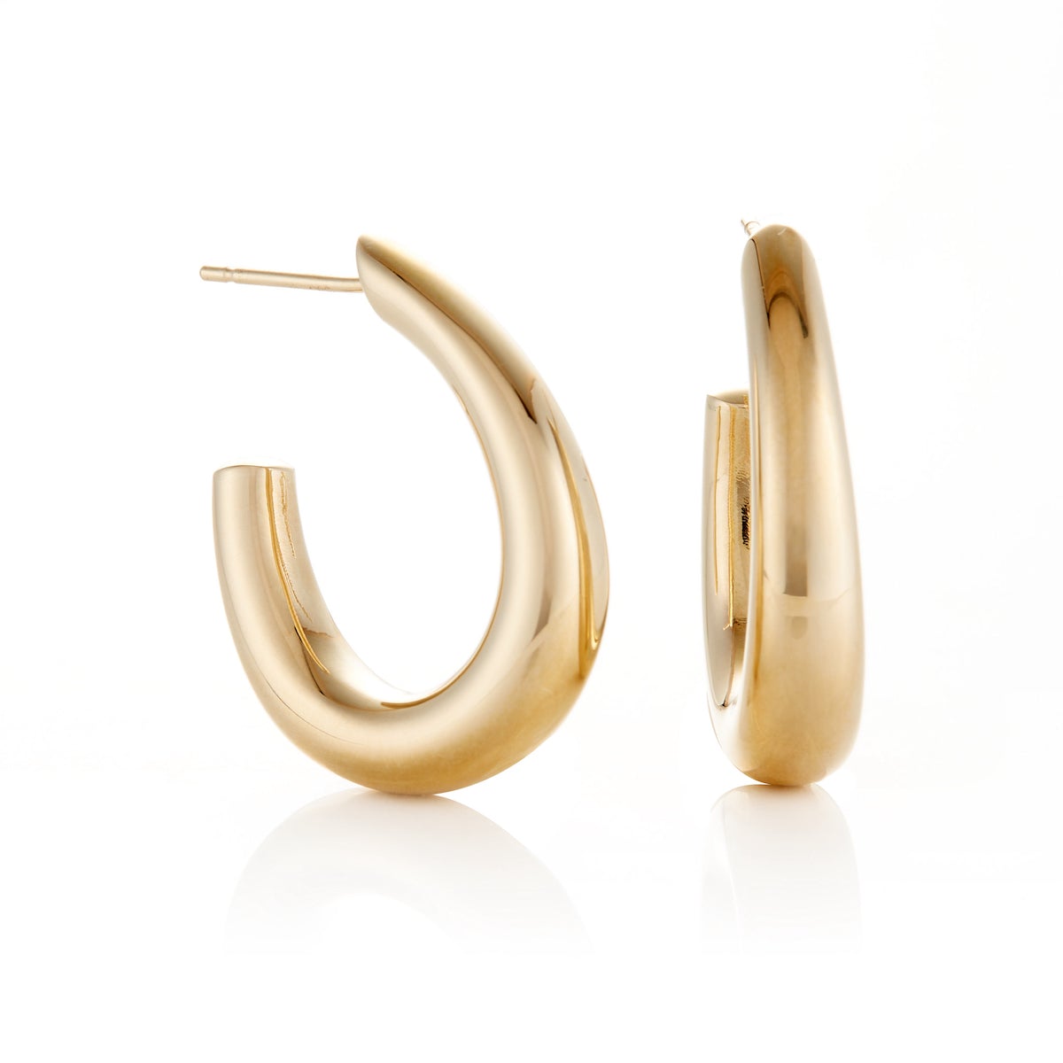 Gold Horseshoe Hoop Earrings