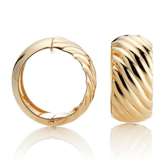 Medium Reversible Gold Hoop Earrings