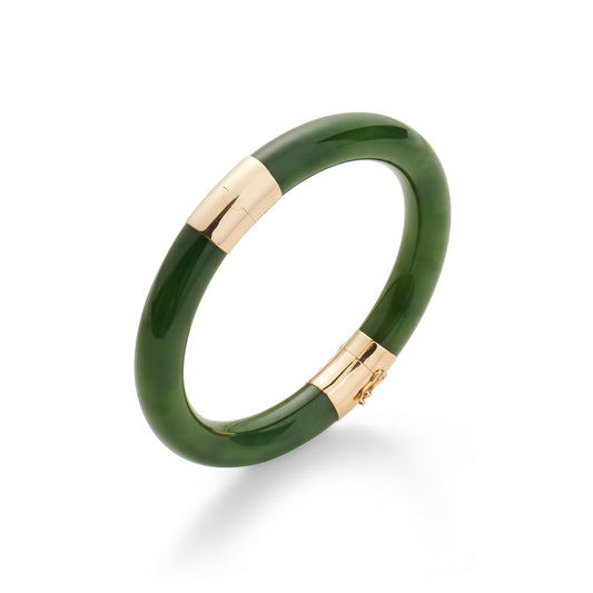 Gump's Signature Pacific Bangle in Green Nephrite Jade