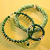 Pacific Bangle in Green Nephrite Jade