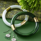 Pacific Bangle in Green Nephrite Jade