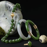Pacific Bangle in Green Nephrite Jade