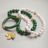 Pacific Bangle in Green Nephrite Jade