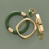 Pacific Bangle in Green Nephrite Jade
