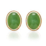 Gump's Signature Peninsula Earrings in Green Nephrite Jade