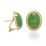 Peninsula Earrings in Green Nephrite Jade