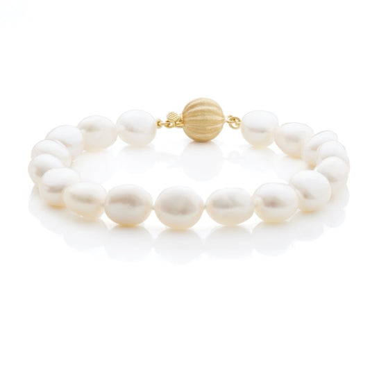 Gump's Signature Baroque White Pearl & Gold Bracelet