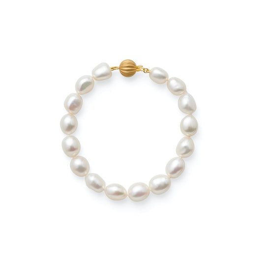 Baroque White Pearl & Gold Bracelet