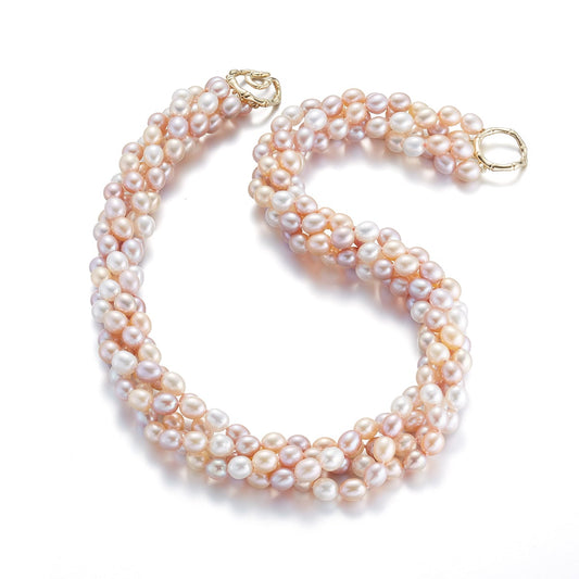Gump's Signature 6mm Pastel Baroque Pearl 4-Strand Twist Necklace