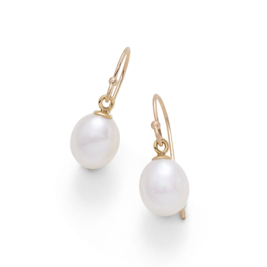 Gump's Signature Petite White Pearl Drop Earrings