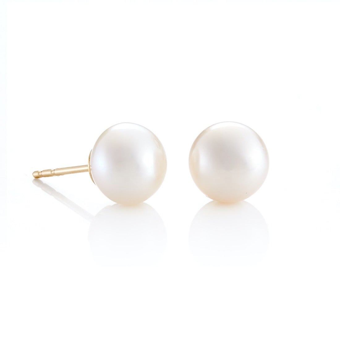 9mm Button Freshwater Pearl Earrings