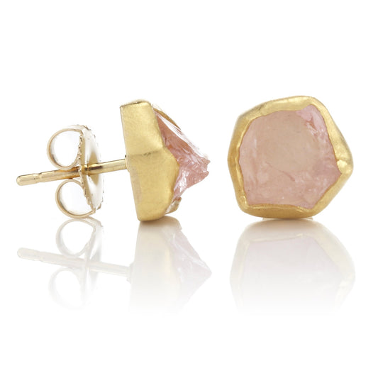 Petite Morganite Crystal Earrings