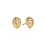 Anthony Lent Ruby Winged Ladybug Stud Earrings