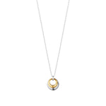 Georg Jensen Silver & Gold Curve Pendant Necklace