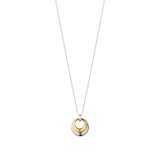 Georg Jensen Silver & Gold Curve Pendant Necklace