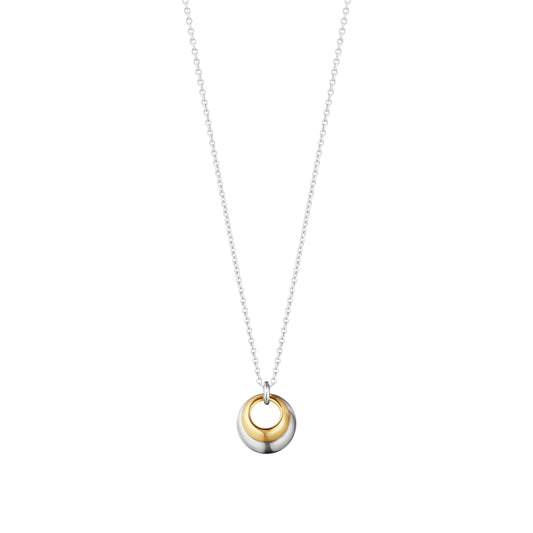 Georg Jensen Silver & Gold Curve Pendant Necklace