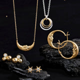 Silver & Gold Curve Pendant Necklace