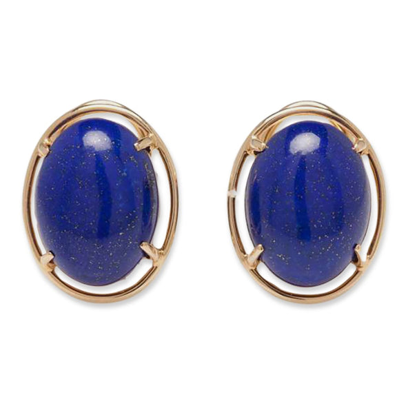 Gump's Signature Lapis Cabochon Earrings