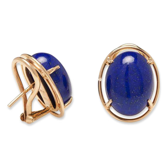 Lapis Cabochon Earrings