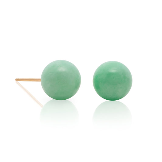 Apple Green Jade Bead Earrings