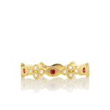 Pink Sapphire Clover Band