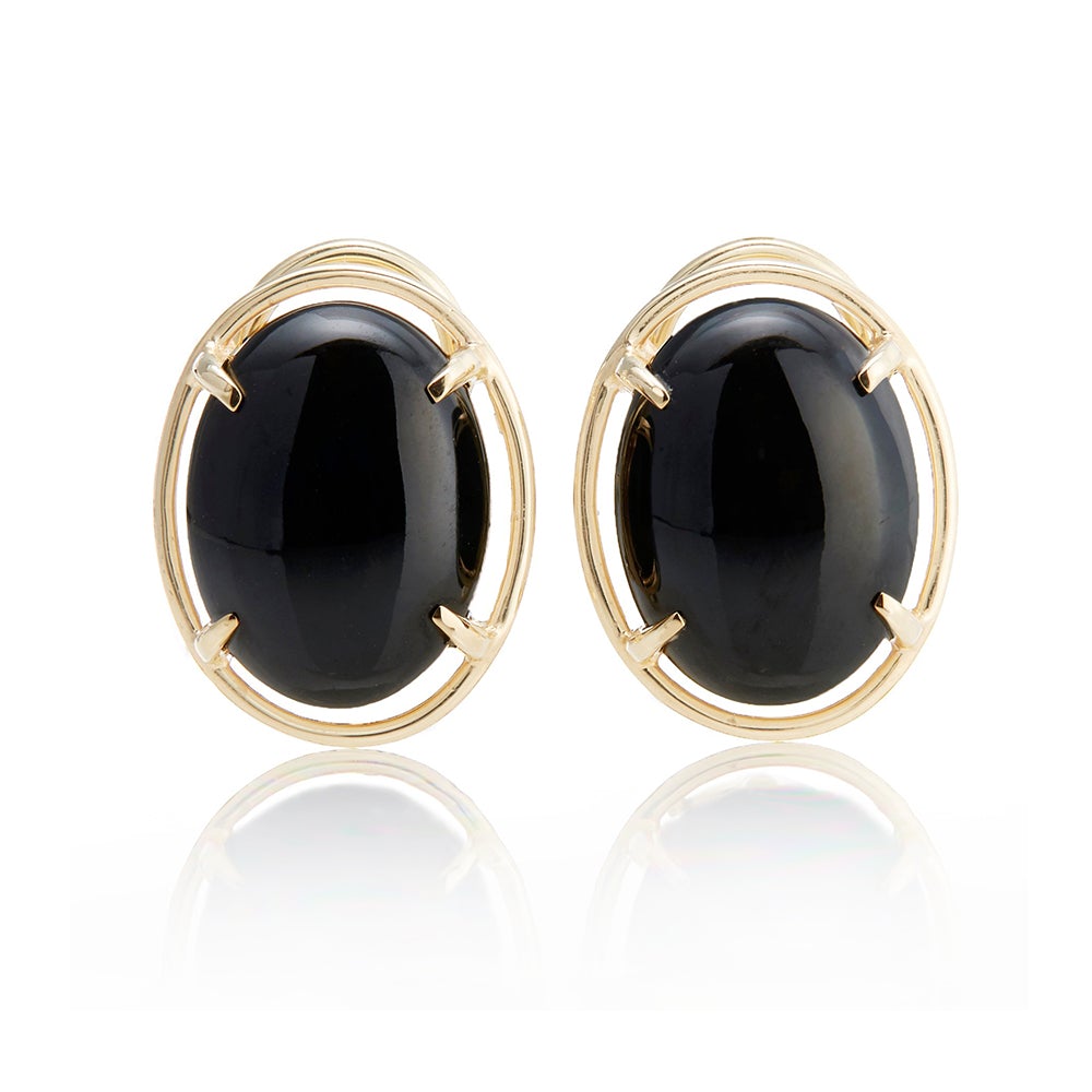 Gump's Signature Peninsula Earrings in Black Jade