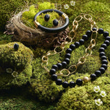 Peninsula Earrings in Black Jade