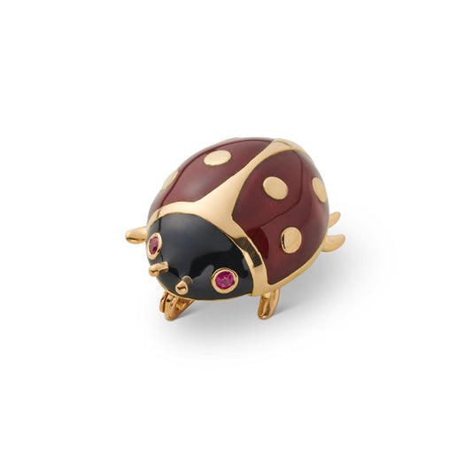 Gump's Signature Gold & Ruby Enamel Ladybug Pin
