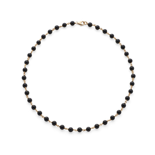 Gump's Signature Black Jade & Gold Link Necklace