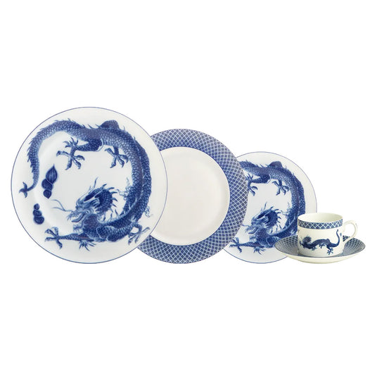 Mottahedeh Dragon Blue 5-Piece Place Setting