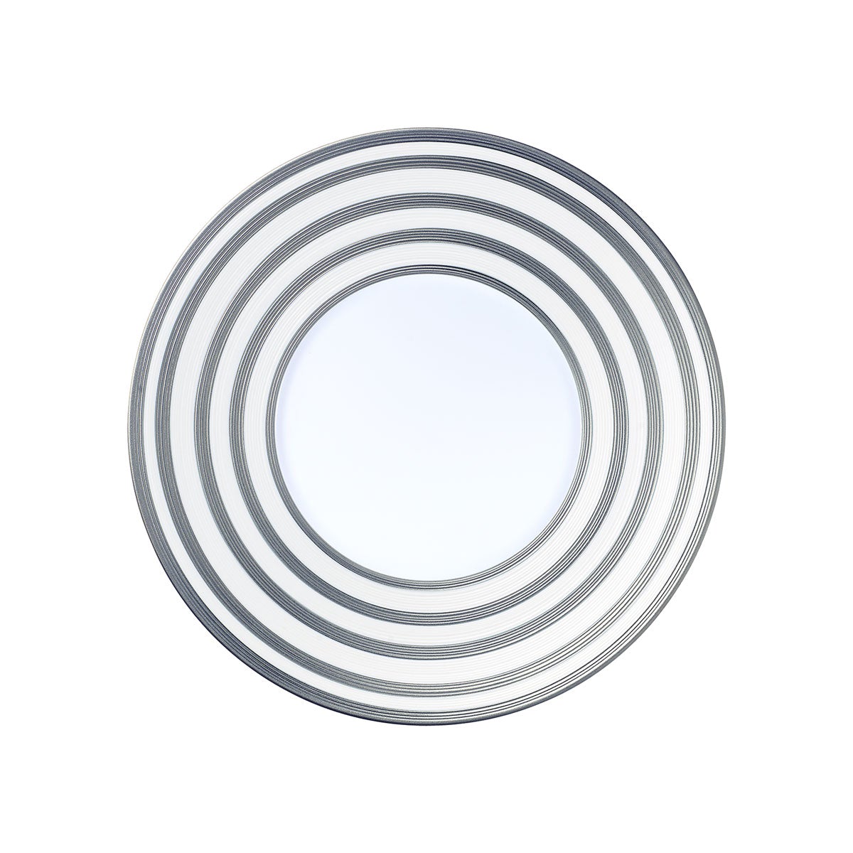 JL Coquet Hemisphere Platinum Stripe Dinner Plate