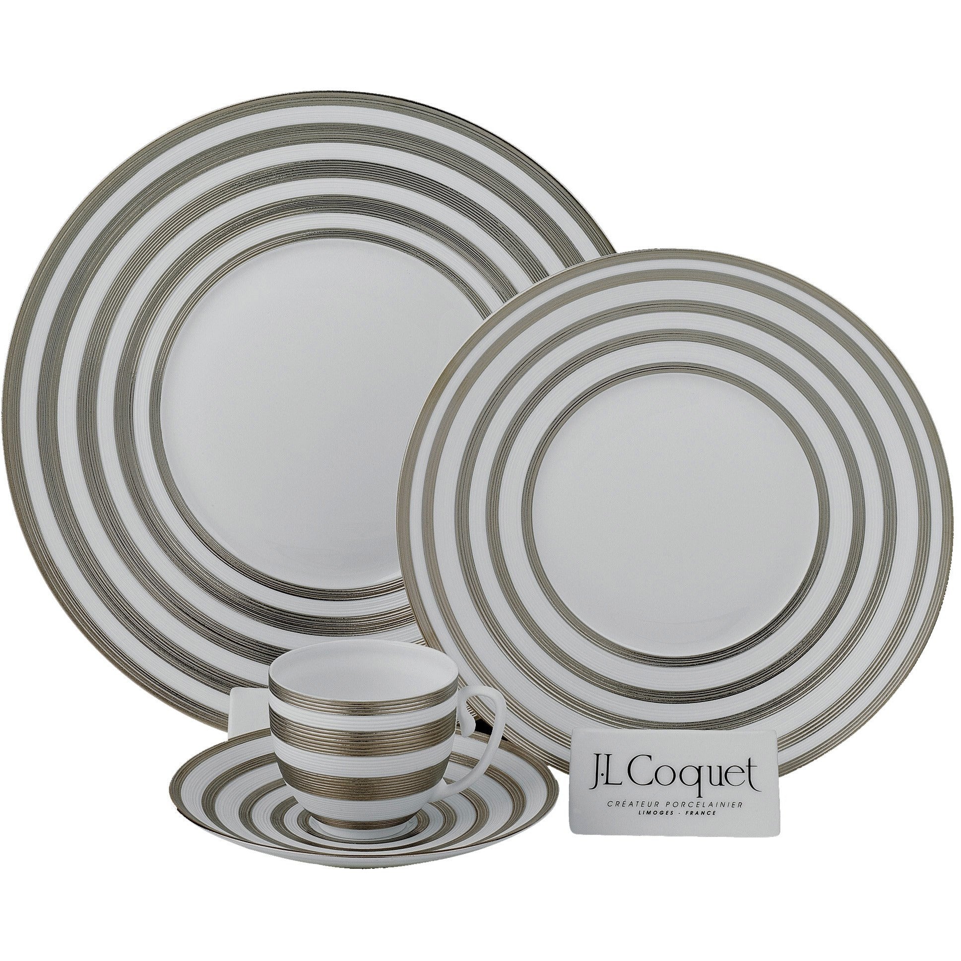 Hemisphere Platinum Stripe Dinner Plate – Gump's - Main Image