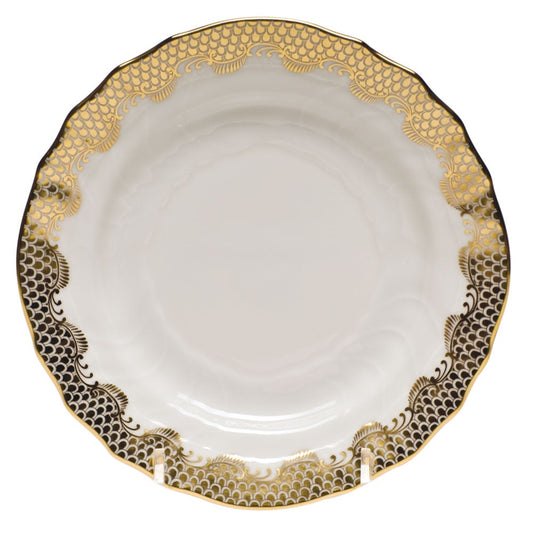 Herend Fish Scale Bread & Butter Plate, Gold